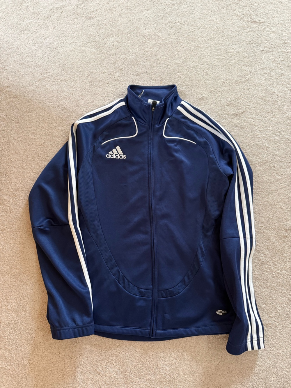 adidas Navy Track Jacket with White Stripes